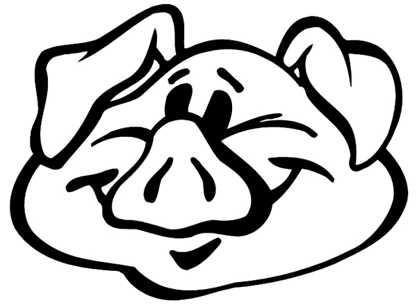 Pig's head vinyl sticker. Customize on line. Animals Insects Fish 004-0983  